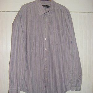 Bugatchi Uomo Button Up Shirt Striped Purple XXL